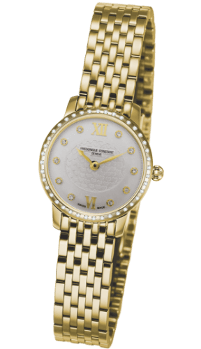 Frederique Constant Slimline Mini Yellow Gold - Diamond / Silver / Bracelet