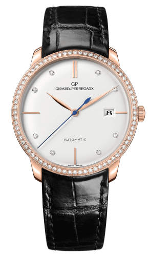 Girard-Perregaux 1966 38 Pink Gold Black / Diamond / Silver / Alligator