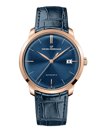 Girard-Perregaux 1966 38 Pink Gold / Blue / Alligator