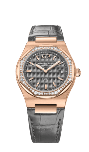 Girard-Perregaux Laureato 34 Quartz Pink Gold / Diamond / Grey / Alligator