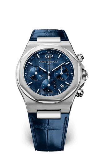 Girard-Perregaux Laureato 38 Chronograph Stainless Steel / Blue / Alligator