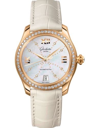 Glashütte Original Lady Serenade Rose Gold / Diamond / MOP - Index Line / Alligator / Pin