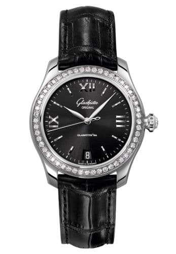 Glashütte Original Lady Serenade Stainless Steel / Diamond / Black / Alligator - Folding