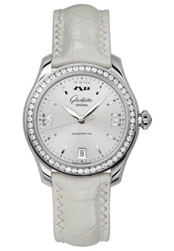 Glashütte Original Lady Serenade Stainless Steel / Diamond / Silver / Alligator / Pin