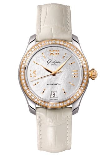 Glashütte Original Lady Serenade Stainless Steel / Rose Gold / Diamond / MOP / Alligator / Pin