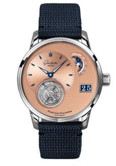 Glashütte Original PanoLunar Tourbillon Platinum / Salmon / Synthetic