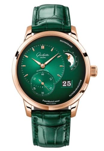 Glashütte Original PanoMatic Lunar Red Gold / Green / Alligator - Folding