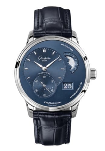 Glashütte Original PanoMatic Lunar Stainless Steel / Blue / Alligator - Folding