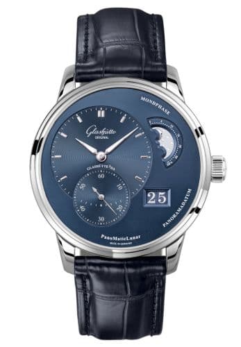 Glashütte Original PanoMatic Lunar Stainless Steel / Blue / Alligator - Pin