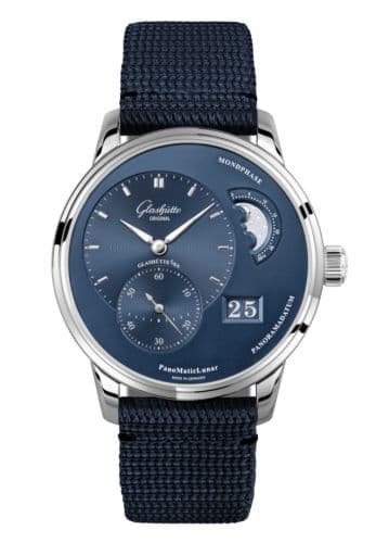 Glashütte Original PanoMatic Lunar Stainless Steel / Blue / Synthetic