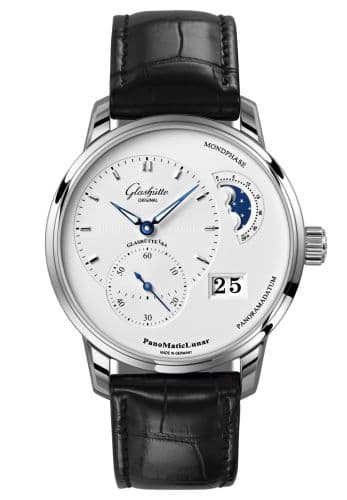 Glashütte Original PanoMatic Lunar Stainless Steel / Silver / Alligator / Folding