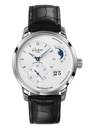 Glashütte Original PanoMatic Lunar Stainless Steel / Silver / Alligator / Folding