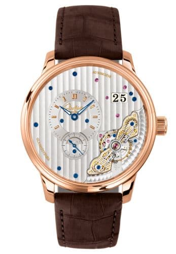 Glashütte Original PanoMaticInverse Red Gold / Silver / Alligator / Folding