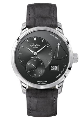 Glashütte Original PanoReserve Stainless Steel / Grey / Alligator / Folding