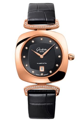 Glashütte Original Pavonina Date Red Gold / Diamond / Black / Alligator