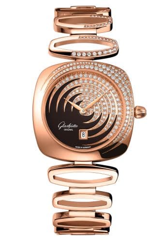 Glashütte Original Pavonina Date Red Gold / Diamond / Cold Enamel Brown / Bracelet