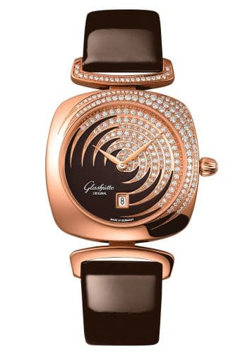 Glashütte Original Pavonina Date Red Gold / Diamond / Cold Enamel Brown / Calf