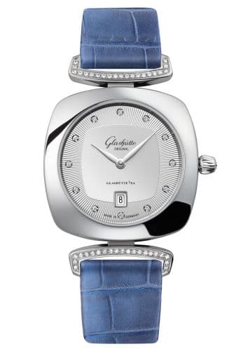 Glashütte Original Pavonina Date Stainless Steel / Diamond / Silver / Alligator