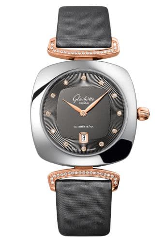 Glashütte Original Pavonina Date Stainless Steel / Red Gold / Diamond / Grey / Calf
