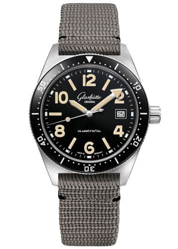 Glashütte Original SeaQ Date Stainless Steel / Black / Synthetic - Folding