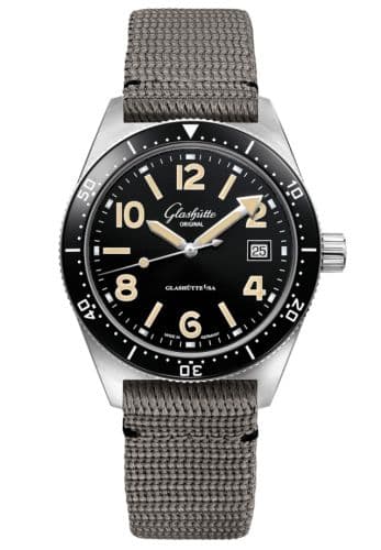 Glashütte Original SeaQ Date Stainless Steel / Black / Synthetic - Pin