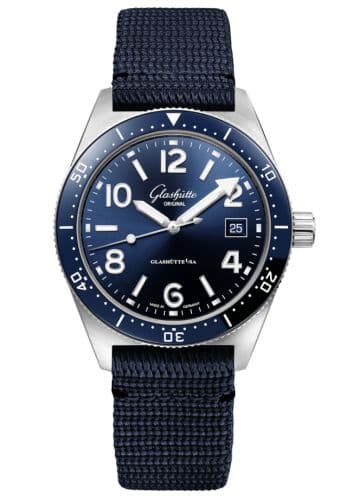 Glashütte Original SeaQ Date Stainless Steel / Blue / Synthetic - Pin