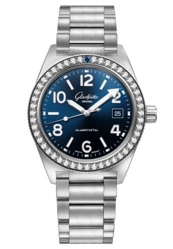 Glashütte Original SeaQ Date Stainless Steel / Diamond / Blue / Bracelet