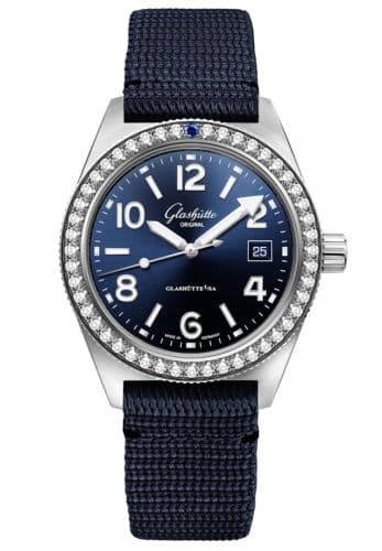 Glashütte Original SeaQ Date Stainless Steel / Diamond / Blue / Synthetic - Folding