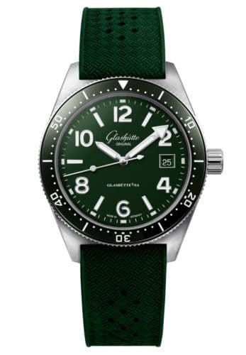 Glashütte Original SeaQ Date Stainless Steel / Green / Rubber - Folding