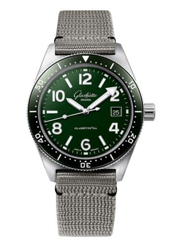 Glashütte Original SeaQ Date Stainless Steel / Green / Synthetic - Pin