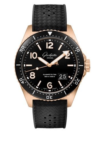 Glashütte Original SeaQ Panorama Date Red Gold / Black / Rubber -/ Folding