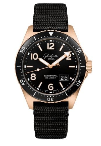 Glashütte Original SeaQ Panorama Date Red Gold / Black / Synthetic - Folding