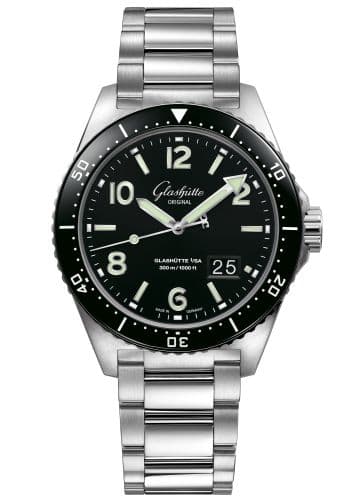 Glashütte Original SeaQ Panorama Date Stainless Steel / Black / Bracelet