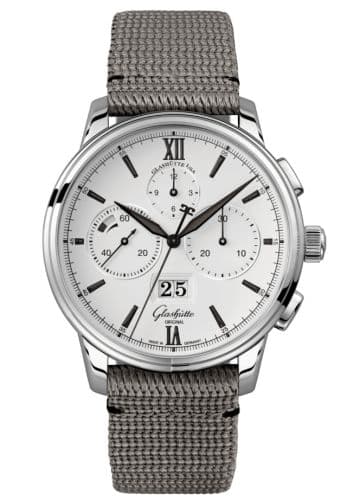 Glashütte Original Senator Chronograph Panorama Date Stainless Steel / Silver / Fabric - Folding