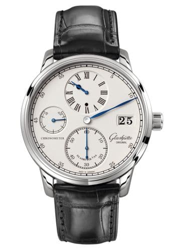Glashütte Original Senator Chronometer Regulator White Gold / Silver / Alligator / Folding