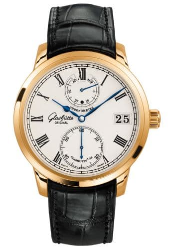 Glashütte Original Senator Chronometer Rose Gold / Silver / Alligator / Folding