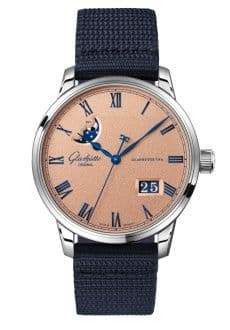 Glashütte Original Senator Excellence Panorama Date Moonphase Stainless Steel / Frosted Copper / Synthetic - Folding