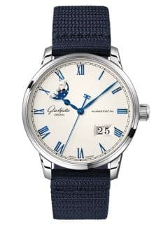 Glashütte Original Senator Excellence Panorama Date Moonphase Stainless Steel / Frosted Silver / Synthetic - Folding