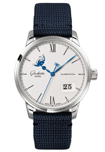 Glashütte Original Senator Excellence Panorama Date Moonphase Stainless Steel / Silver / Synthetic