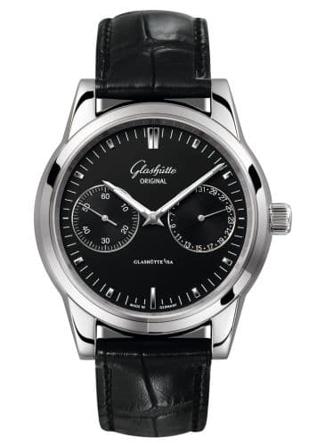 Glashütte Original Senator Hand Date Stainless Steel / Black / Alligator / Pin