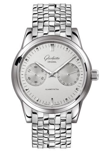 Glashütte Original Senator Hand Date Stainless Steel / Silver / Bracelet