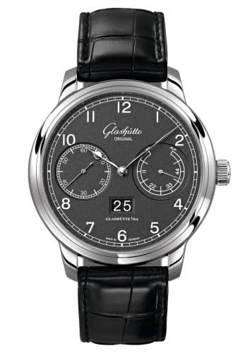 Glashütte Original Senator Observer Stainless Steel / Grey / Alligator / Folding