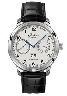 Glashütte Original Senator Observer Stainless Steel / Silver / Alligator - Pin