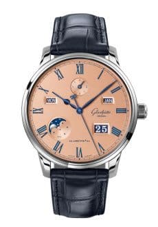 Glashütte Original Senator Perpetual Calendar Stainless Steel / Salmon / Alligator / Folding
