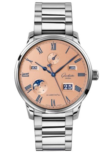 Glashütte Original Senator Perpetual Calendar Stainless Steel / Salmon / Bracelet