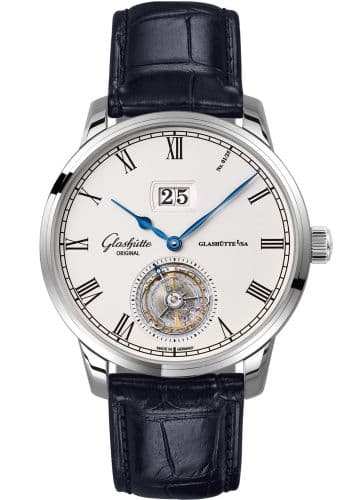 Glashütte Original Senator Tourbillon Edition Alfred Helwig White Gold / Silver / Alligator / Folding