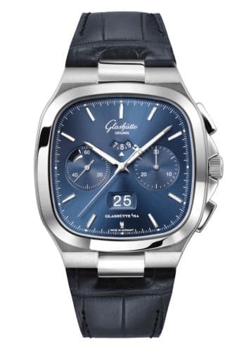 Glashütte Original Seventies Chronograph Panorama Date Blue / Alligator - Folding