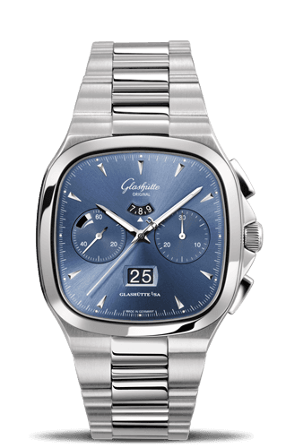Glashütte Original Seventies Chronograph Panorama Date Blue / Bracelet