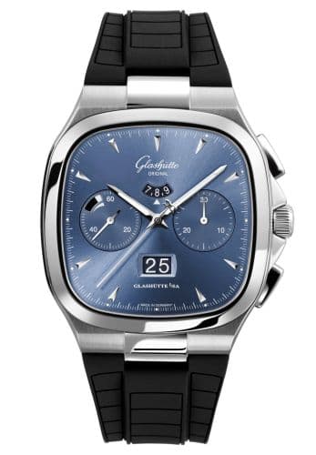 Glashütte Original Seventies Chronograph Panorama Date Blue / Rubber / Folding
