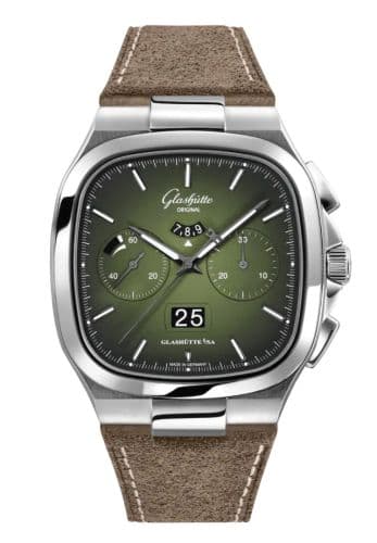 Glashütte Original Seventies Chronograph Panorama Date Green / Calf - Folding